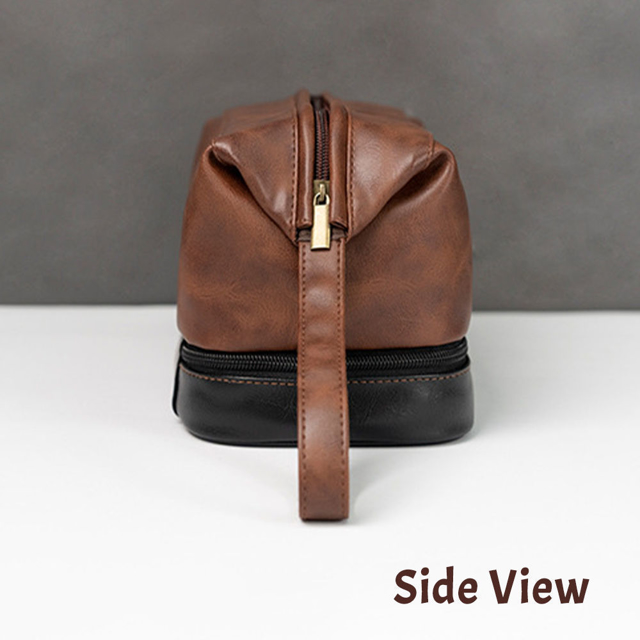 Picture of Custom PU Leather Toiletry Bag | Easy Carry Travel Bags For Men | Father's Day Gifts
