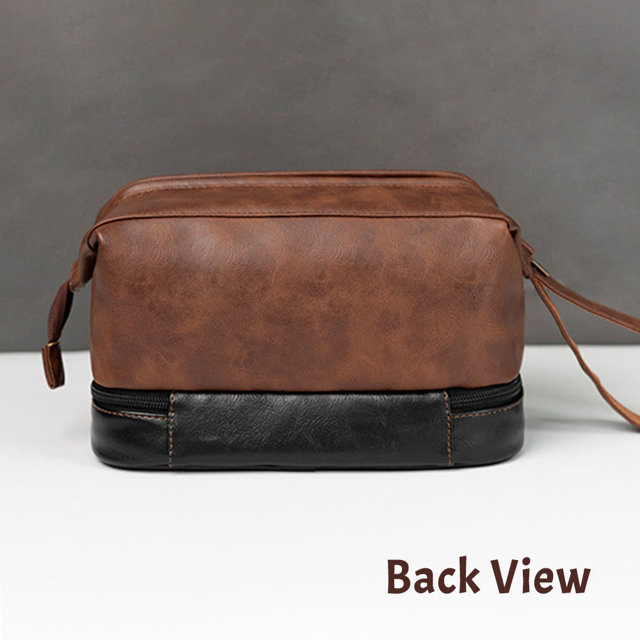 Picture of Custom PU Leather Toiletry Bag | Easy Carry Travel Bags For Men | Father's Day Gifts