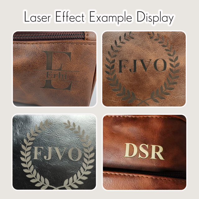 Picture of Custom Large Capacity Leather Toiletry Bag |  Easy Carry Travel Bag For Men I Father's Day Gift