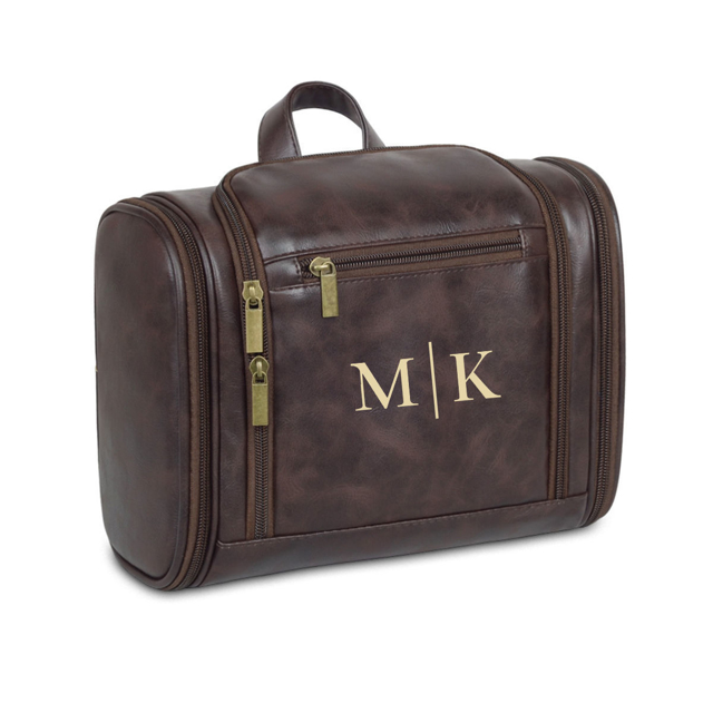 Picture of Custom Large Capacity Leather Toiletry Bag |  Easy Carry Travel Bag For Men I Father's Day Gift