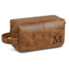 Picture of Personalized Leather Toiletry Bag - Men's Easy Carry Travel Bag | Birthday Gift | Simple but Elegant