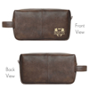 Picture of Personalized Leather Toiletry Bag - Men's Easy Carry Travel Bag | Birthday Gift | Simple but Elegant