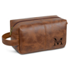 Picture of Personalized Leather Toiletry Bag - Men's Easy Carry Travel Bag | Birthday Gift | Simple but Elegant