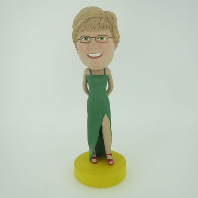 Picture of Custom Bobblehead Doll: Green Longuette Woman