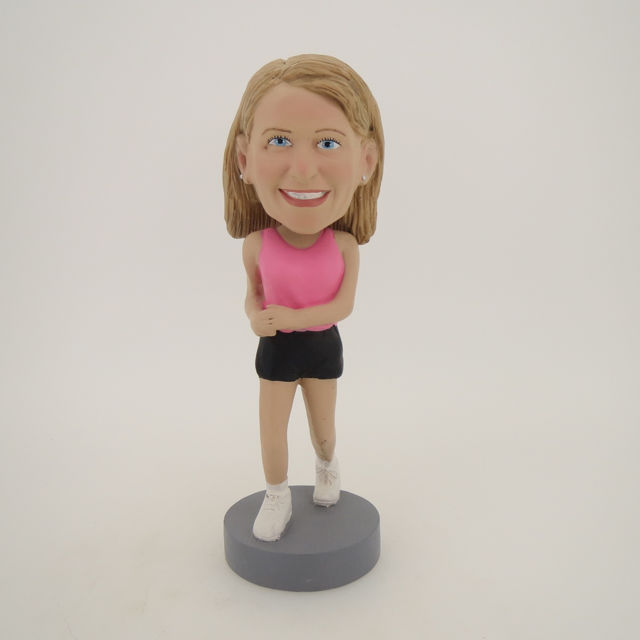 Picture of Custom Bobblehead Doll: Pink Jogging Girl