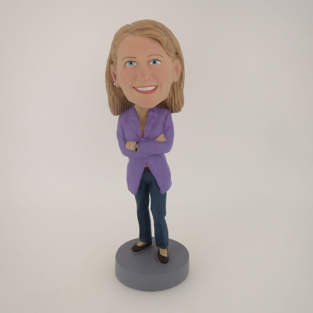 Picture of Custom Bobblehead Doll: Purple Jacket Girl