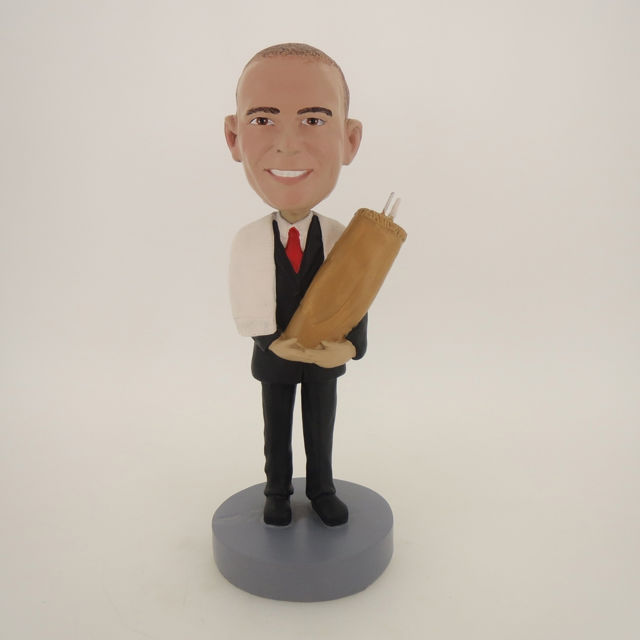 Picture of Custom Bobblehead Doll: Jewish Man Holding a Torah