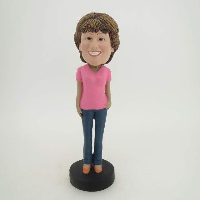 Picture of Custom Bobblehead Doll: Woman with Pink Clothes