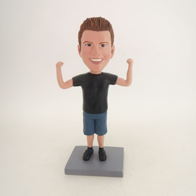 Picture of Custom Bobblehead Doll: Man Showing Muscle Posture