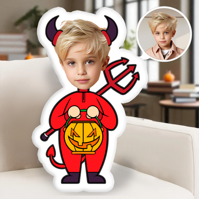 Picture of Personalized Halloween Devil Photo Pillow