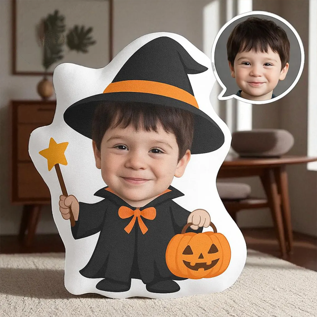 Picture of Personalized Halloween Magician Face Pillow