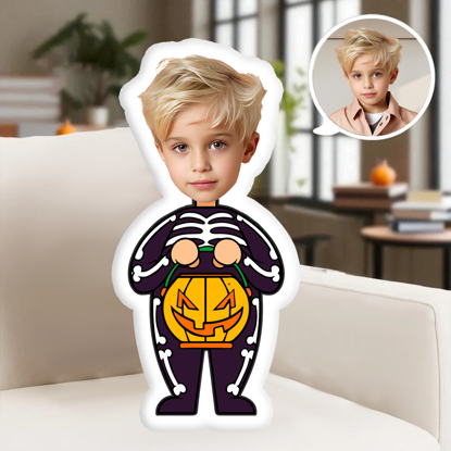 Picture of Personalized Halloween Skeleton Photo Pillow