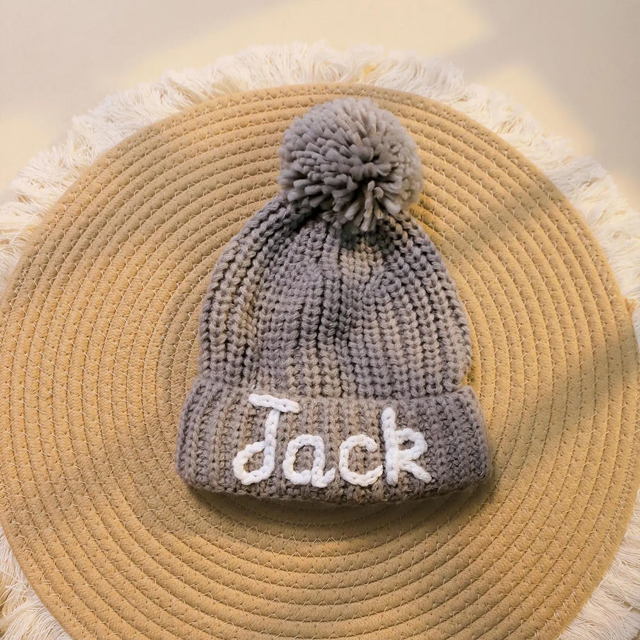 Picture of Personalised Embroidered Knit Hat for Baby & Toddler | Custom Name Embroidery Hat | Embroidered Beanie Hat