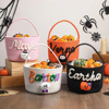 Picture of Trick or Treat Basket | Custom Embroidered Halloween Candy Basket | Halloween Gift for Kids
