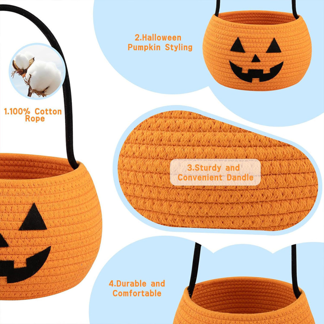 Picture of Trick or Treat Basket | Personalized Embroidered Halloween Candy Basket for Kids