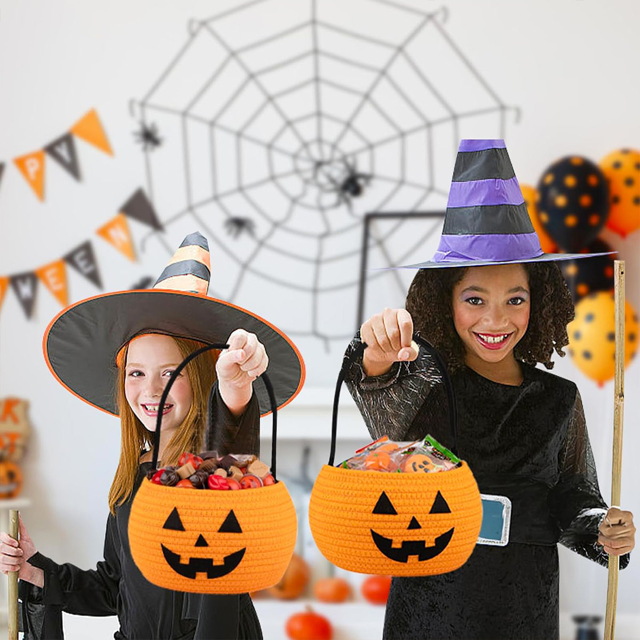 Picture of Trick or Treat Basket | Personalized Embroidered Halloween Candy Basket for Kids
