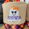 Picture of Trick or Treat Basket | Custom Embroidered Halloween Candy Basket | Halloween Basket for Children