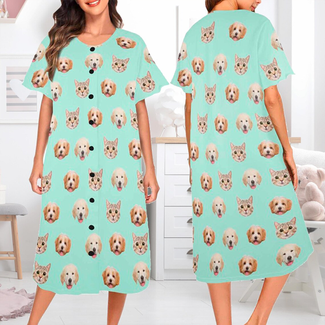 Picture of Custom nightgown | Custom Photo Nightdress | Personalized Face Sleepwear