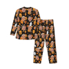 Picture of Custom Halloween Pajamas | Halloween Themed Custom Pajamas | Personalized Face Long Sleeve Pajama Set | Pumpkin Face Theme