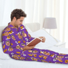 Picture of Custom Halloween Pajamas | Halloween Themed Custom Pajamas | Personalized Face Long Sleeve Pajama Set | Purple Halloween Style
