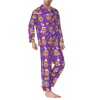 Picture of Custom Halloween Pajamas | Halloween Themed Custom Pajamas | Personalized Face Long Sleeve Pajama Set | Purple Halloween Style