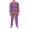 Picture of Custom Halloween Pajamas | Halloween Themed Custom Pajamas | Personalized Face Long Sleeve Pajama Set | Purple Halloween Style