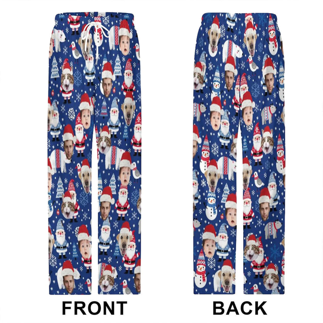 Picture of Custom Christmas Pajama Pants | Personalised Pajama bottoms with Faces and Patterns | Custom Pajama