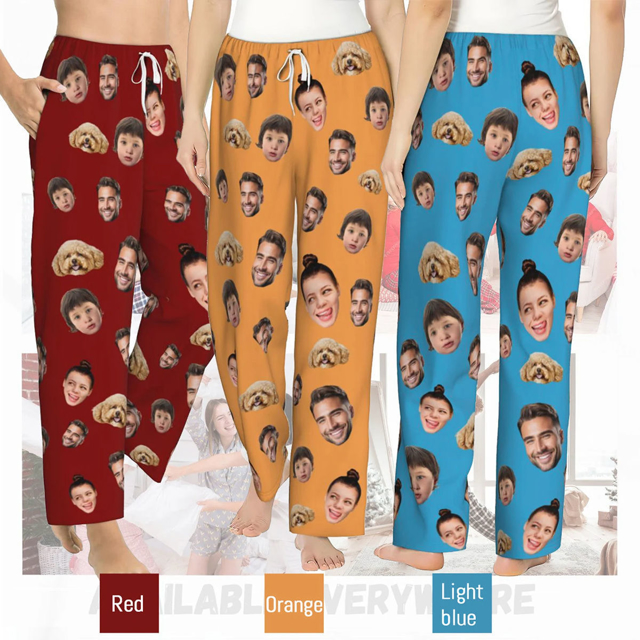 Picture of Custom Multi-avatar Pajama Pants-| Personalised Pajama bottoms with Faces | Custom Pajama