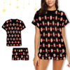 Picture of Custom Cozy Short Sleeves Face Pajamas Full Set | Personalised Unisex Summer Pajama Gift Sets | Custom Pajama