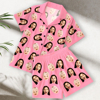Picture of Custom Short Sleeves Face Pajamas Full Set | Personalised Unisex Summer Pajama Gift Sets | Custom Pajama