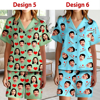 Picture of Custom Short Sleeves Face Pajamas Full Set | Personalised Unisex Summer Pajama Gift Sets | Custom Pajama