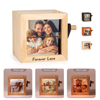 Picture of Custom Wooden Hand-Cranked Flip Photo Frame | Custom Wooden Family Photo Flipbook Frame | Couple Gifts,Wedding Gift