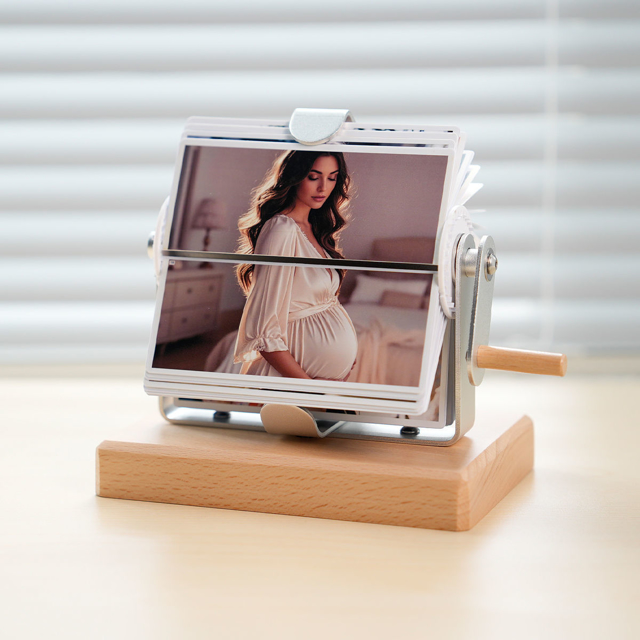 Picture of Custom Family Photo Flipbook | Personalised Flip Album with Wooden Base | Home Decor