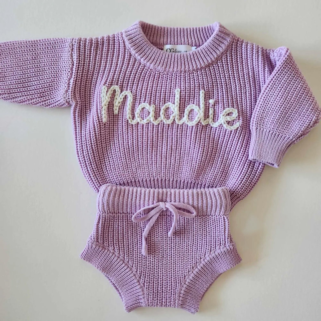 Picture of Newborn Baby Sweater Set - Custom Embroidered Baby Sweaters - Nice Baby Shower Gift