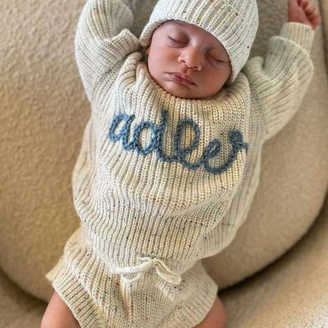 Picture of Newborn Baby Sweater Set - Custom Embroidered Baby Sweaters - Nice Baby Shower Gift