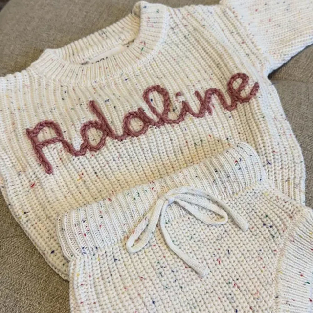 Picture of Newborn Baby Sweater Set - Custom Embroidered Baby Sweaters - Nice Baby Shower Gift