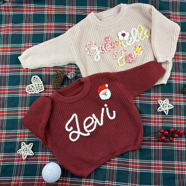 Picture of Newborn Baby Sweater Set - Custom Embroidered Baby Sweaters - Nice Baby Shower Gift