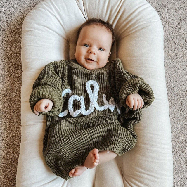 Picture of Newborn Baby Sweater Set - Custom Embroidered Baby Sweaters - Nice Baby Shower Gift