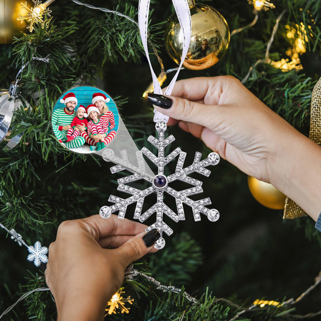 Picture of Custom pendants - Personalized photo projection crystal Christmas ornaments - Christmas gifts
