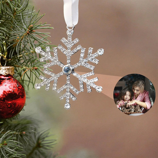 Picture of Custom pendants - Personalized photo projection crystal Christmas ornaments - Christmas gifts