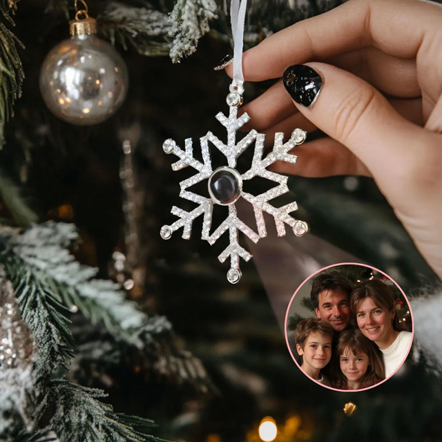 Picture of Custom pendants - Personalized photo projection crystal Christmas ornaments - Christmas gifts