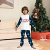 Picture of Family Pajama Set - Family Christmas Pajama Set - Navy Blue Snowflake Merry Christmas Parent-Child Pajamas - Crew Neck Pajamas