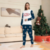 Picture of Family Pajama Set - Family Christmas Pajama Set - Navy Blue Snowflake Merry Christmas Parent-Child Pajamas - Crew Neck Pajamas