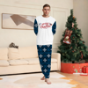 Picture of Family Pajama Set - Family Christmas Pajama Set - Navy Blue Snowflake Merry Christmas Parent-Child Pajamas - Crew Neck Pajamas