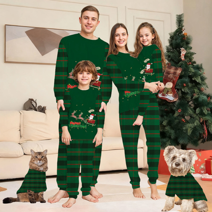 Picture of Family Pajama Set - Family Christmas Pajama Sets - Happy Santa Long Sleeve Pajamas - Best Family Christmas Gift