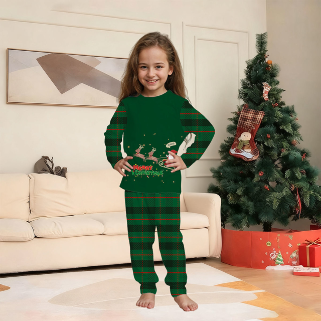 Picture of Family Pajama Set - Family Christmas Pajama Sets - Happy Santa Long Sleeve Pajamas - Best Family Christmas Gift