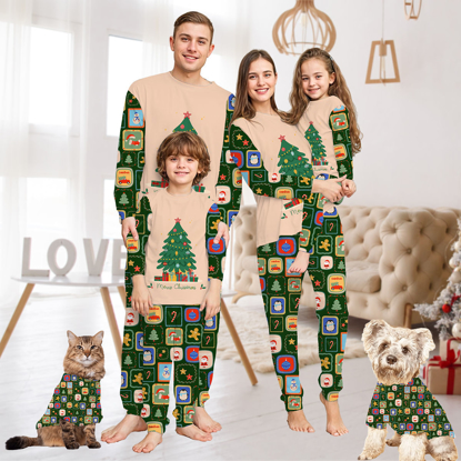 Picture of Family Pajama Set - Family Christmas Pajama Sets - Long Sleeve Pajamas with Christmas Tree