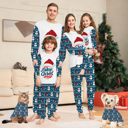 Picture of Family Pajama Set - Family Christmas Pajama Sets - Long Sleeves Pajamas with Santa Hat - Best Family Christmas Gift