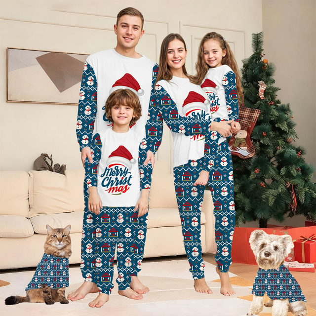 Picture of Family Pajama Set - Family Christmas Pajama Sets - Long Sleeves Pajamas with Santa Hat - Best Family Christmas Gift