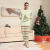 Picture of Family Pajama Set - Family Christmas Pajamas Set - ordic Tree & Vintage Festive Prints - Crew Neck Pajamas